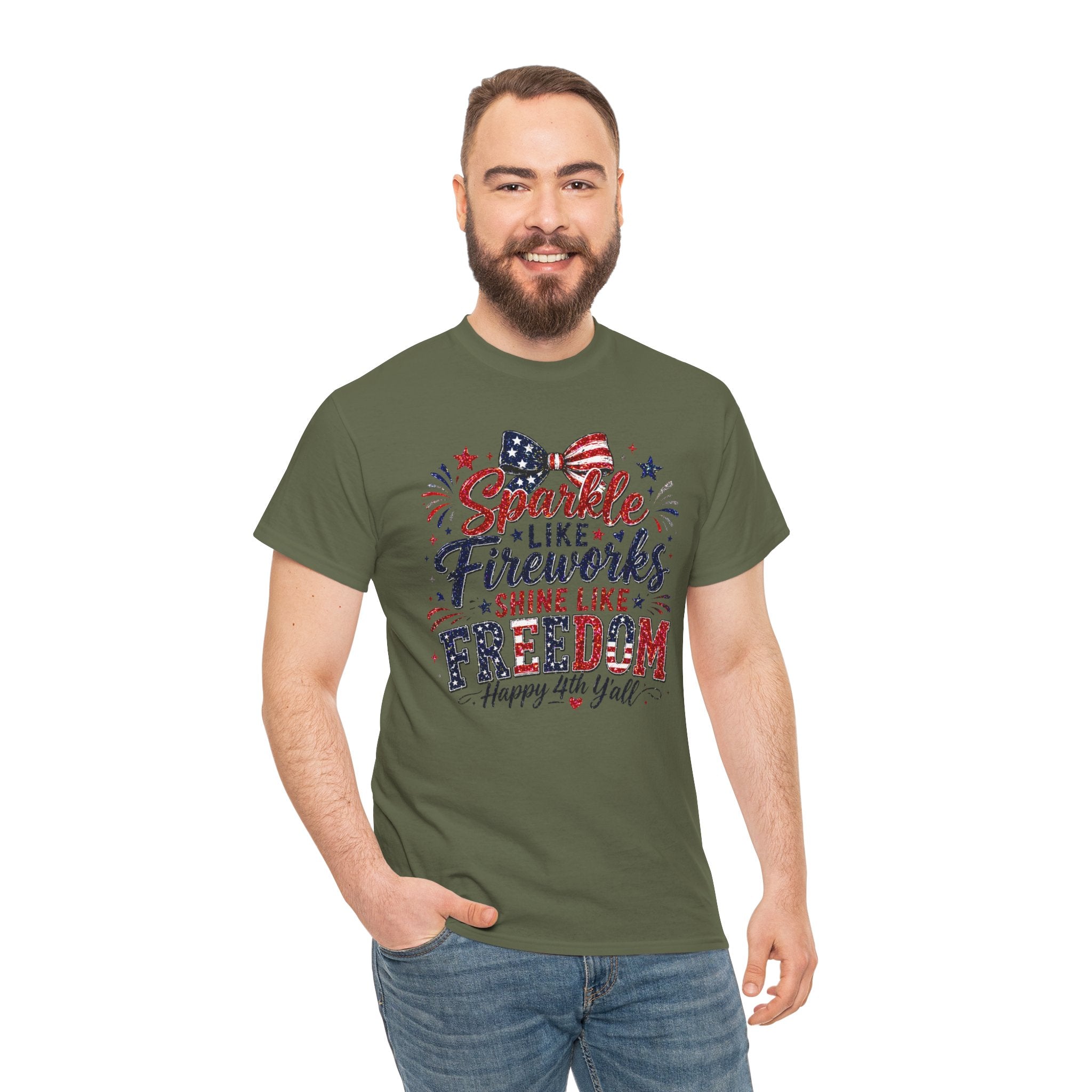 Sparkle Like Fireworks Shine Like Freedom Tee — Happy 4th of July Patriotic T-Shirt