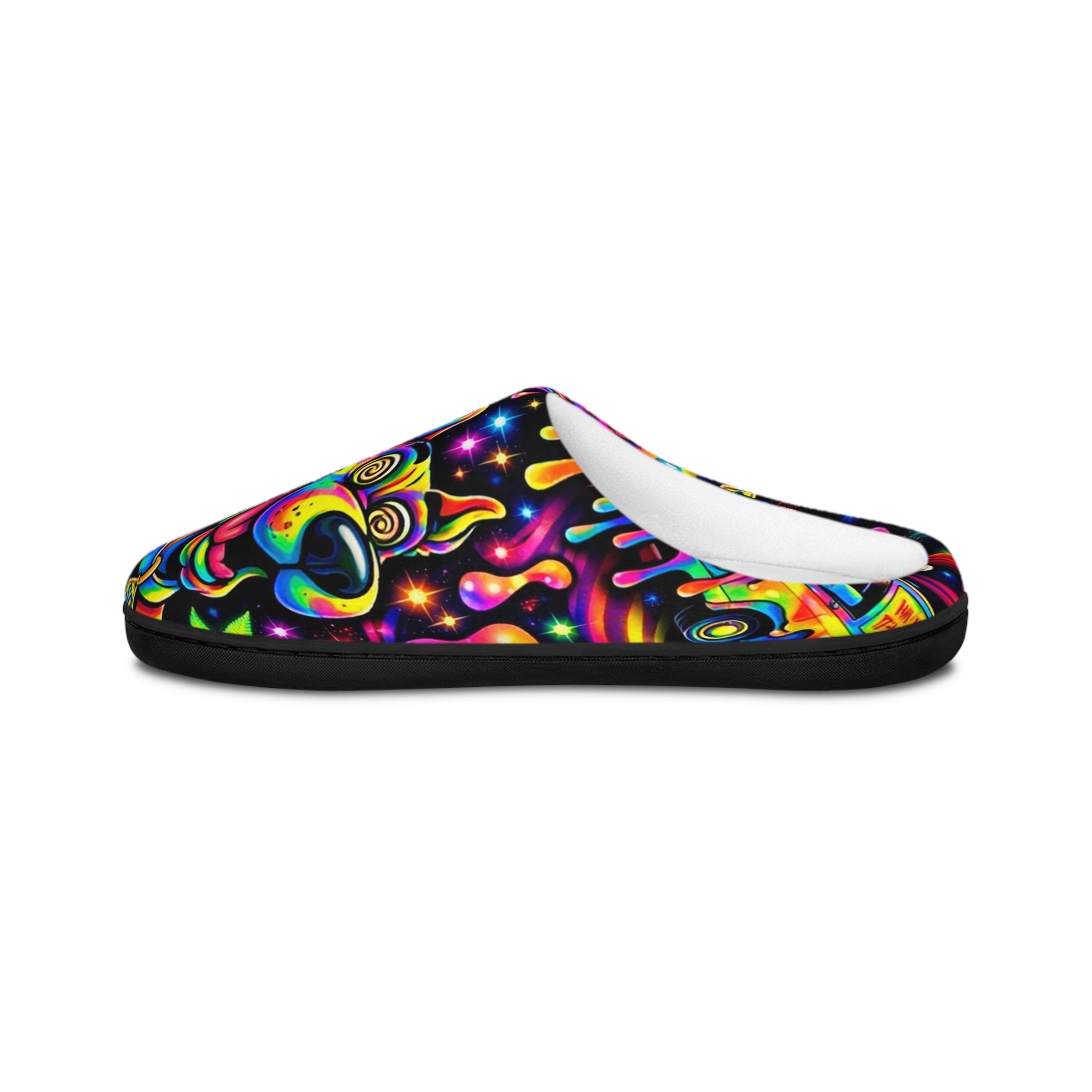 Slippers — Psychedelic Neon Chameleon Indoor Slippers