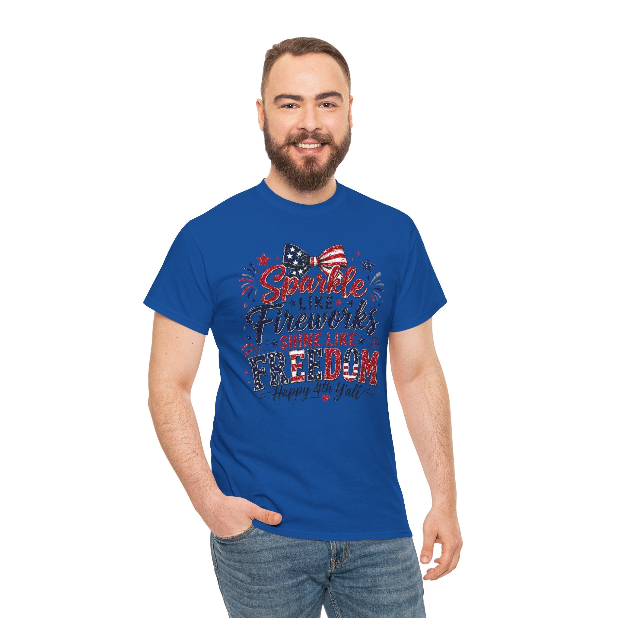 Sparkle Like Fireworks Shine Like Freedom Tee — Happy 4th of July Patriotic T-Shirt