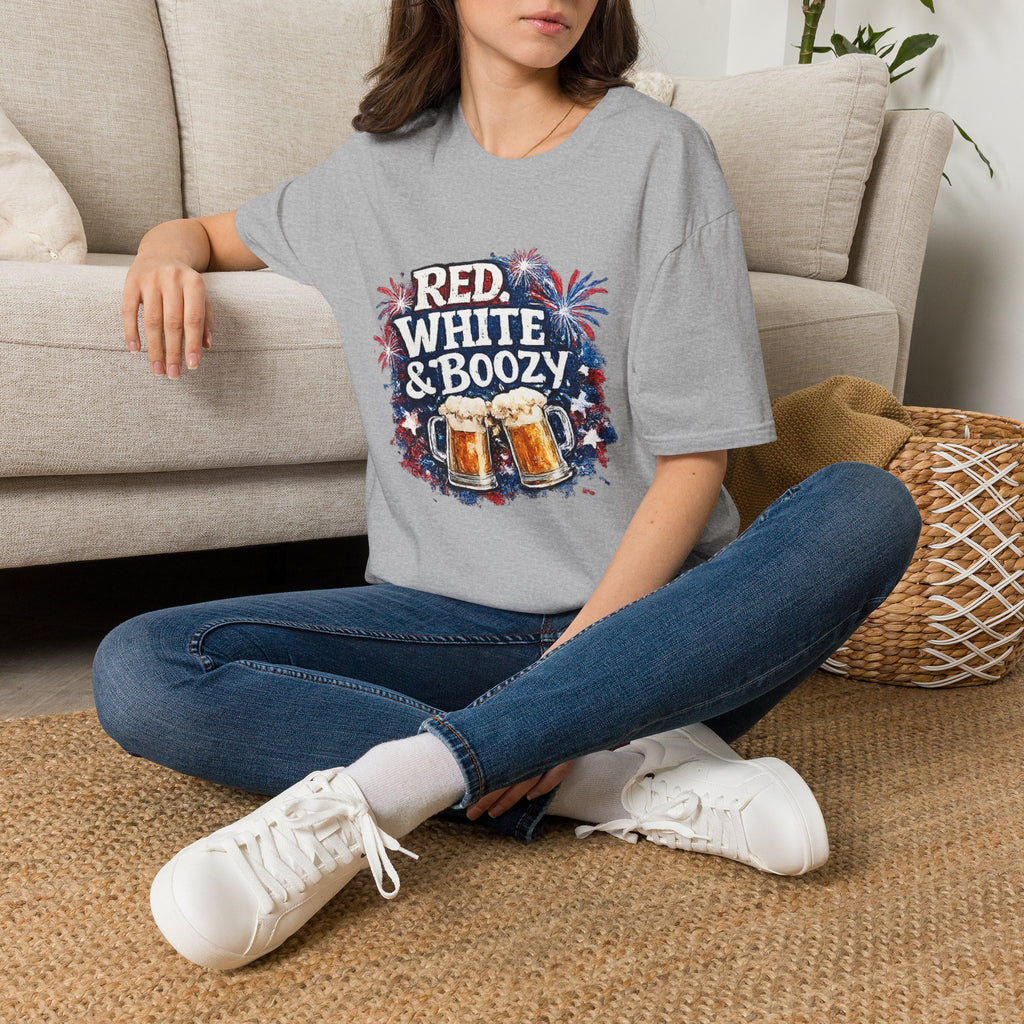 Red, White & Boozy Beer T-Shirt — Patriotic 4th of July Party Tee