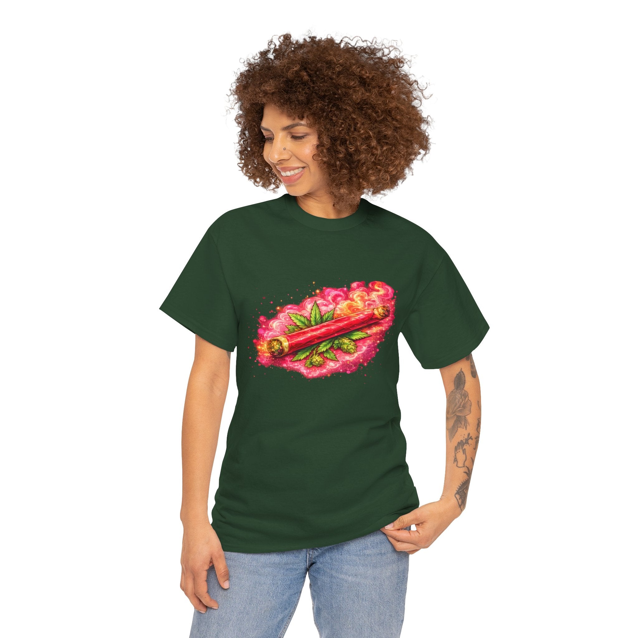 Spicy Cigar Verde Tee — Retro Chili & Cigar Graphic T-Shirt