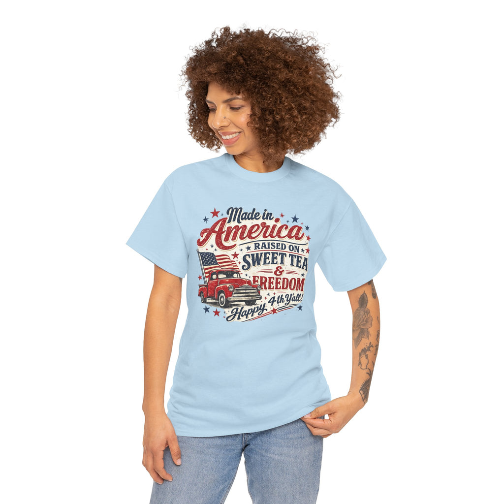 Made in America Sweet Tea & Freedom T-Shirt — 4th of July Patriotic Tee
