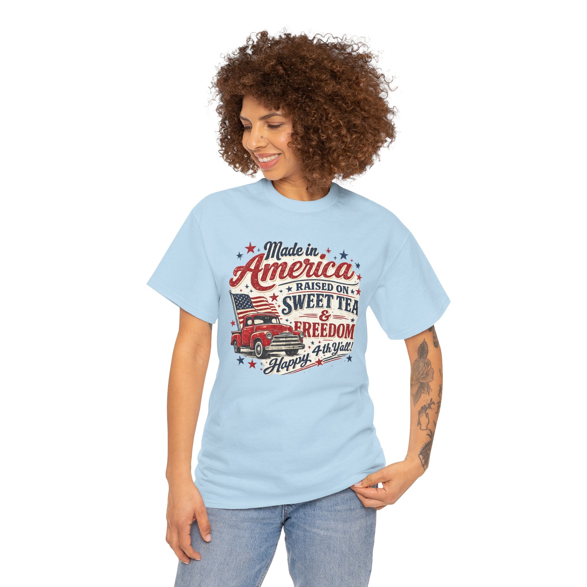 Made in America Sweet Tea & Freedom T-Shirt — 4th of July Patriotic Tee