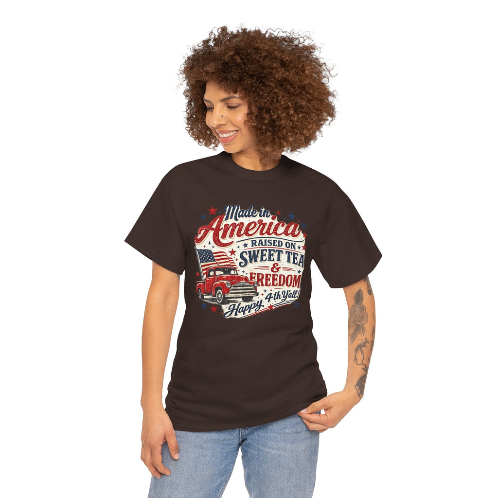 Made in America Sweet Tea & Freedom T-Shirt — 4th of July Patriotic Tee