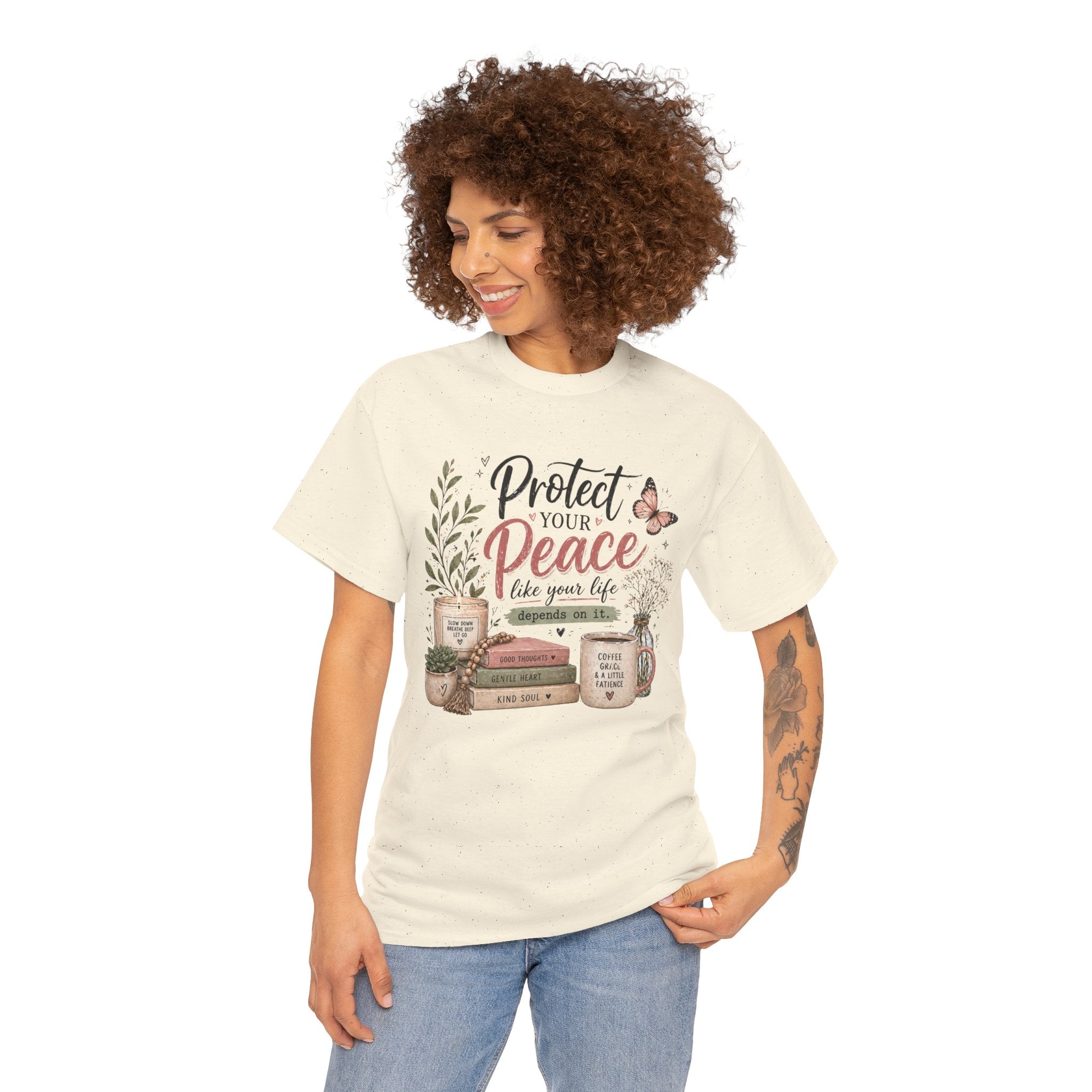 Protect Your Peace Tee — Inspirational Floral Graphic T-Shirt