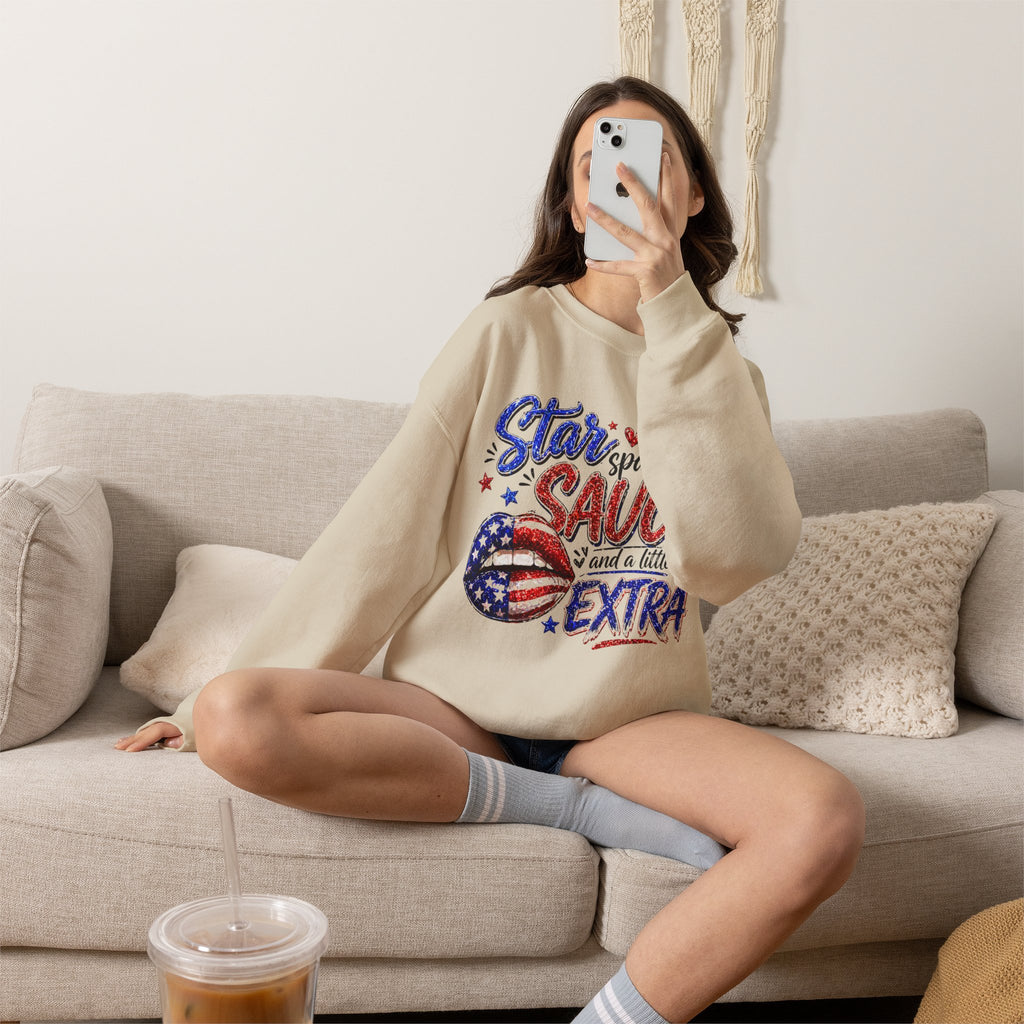 Patriotic 'Star Spangled Saucy & a Little Extra' Sweatshirt