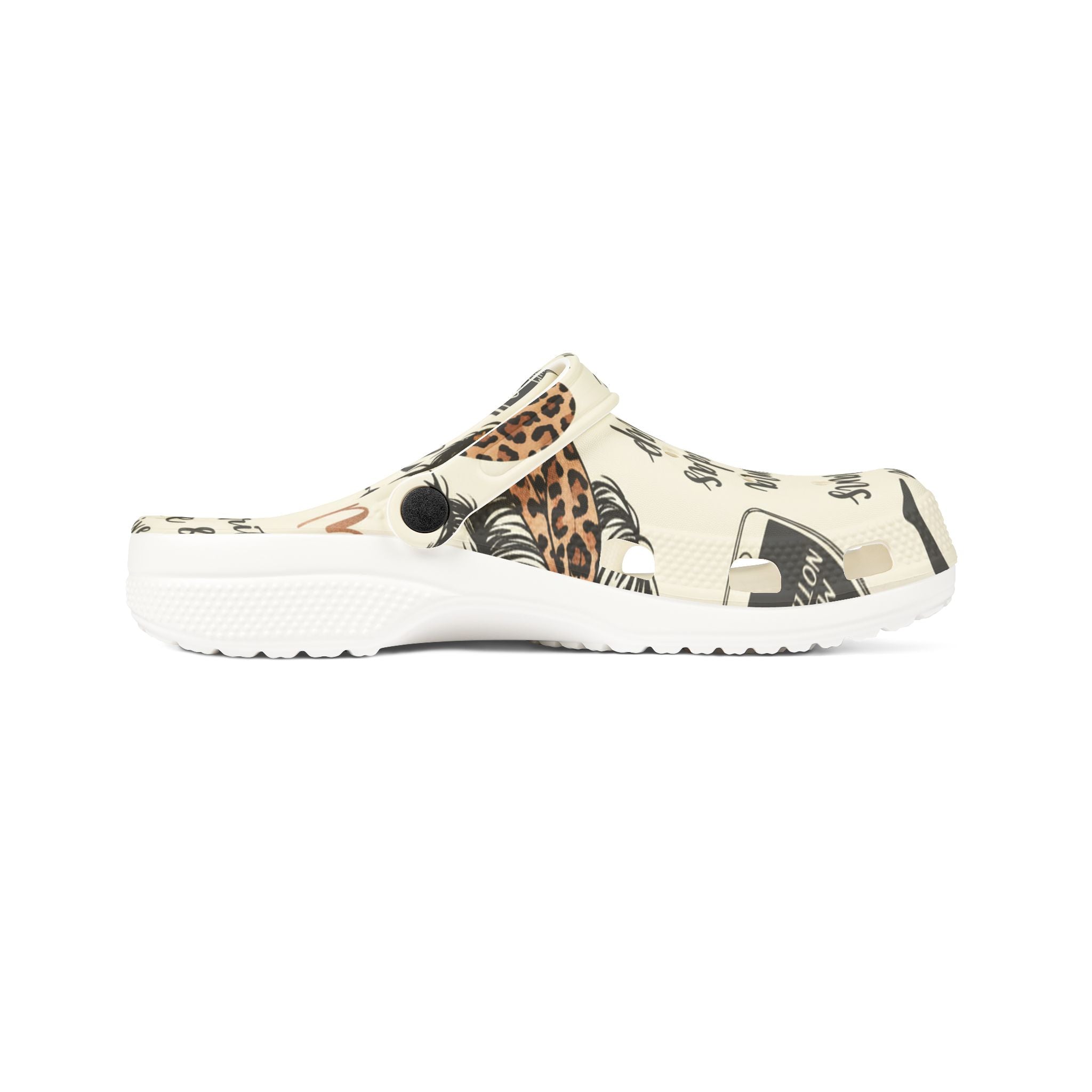 Mima Humans Mama Needs a Nap Wine & Coffee Printed EVA Clogs