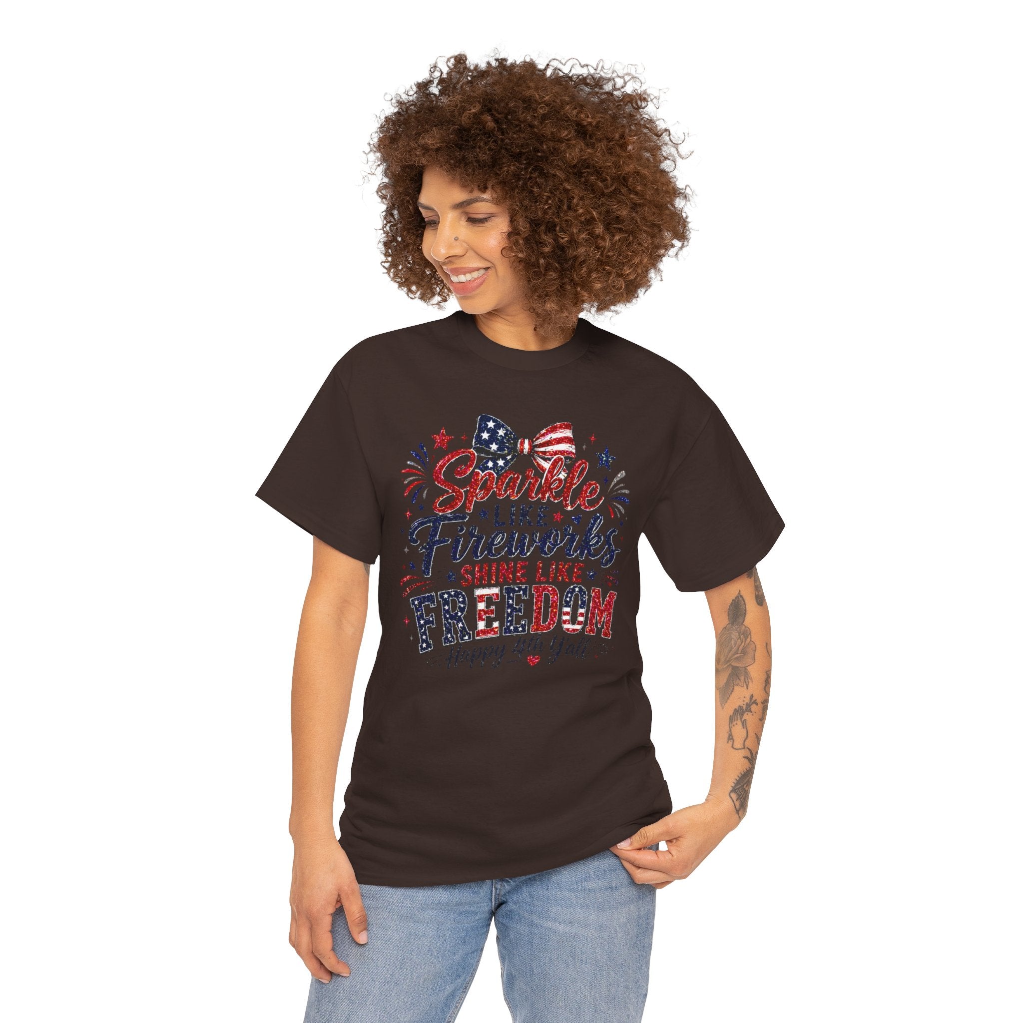 Sparkle Like Fireworks Shine Like Freedom Tee — Happy 4th of July Patriotic T-Shirt