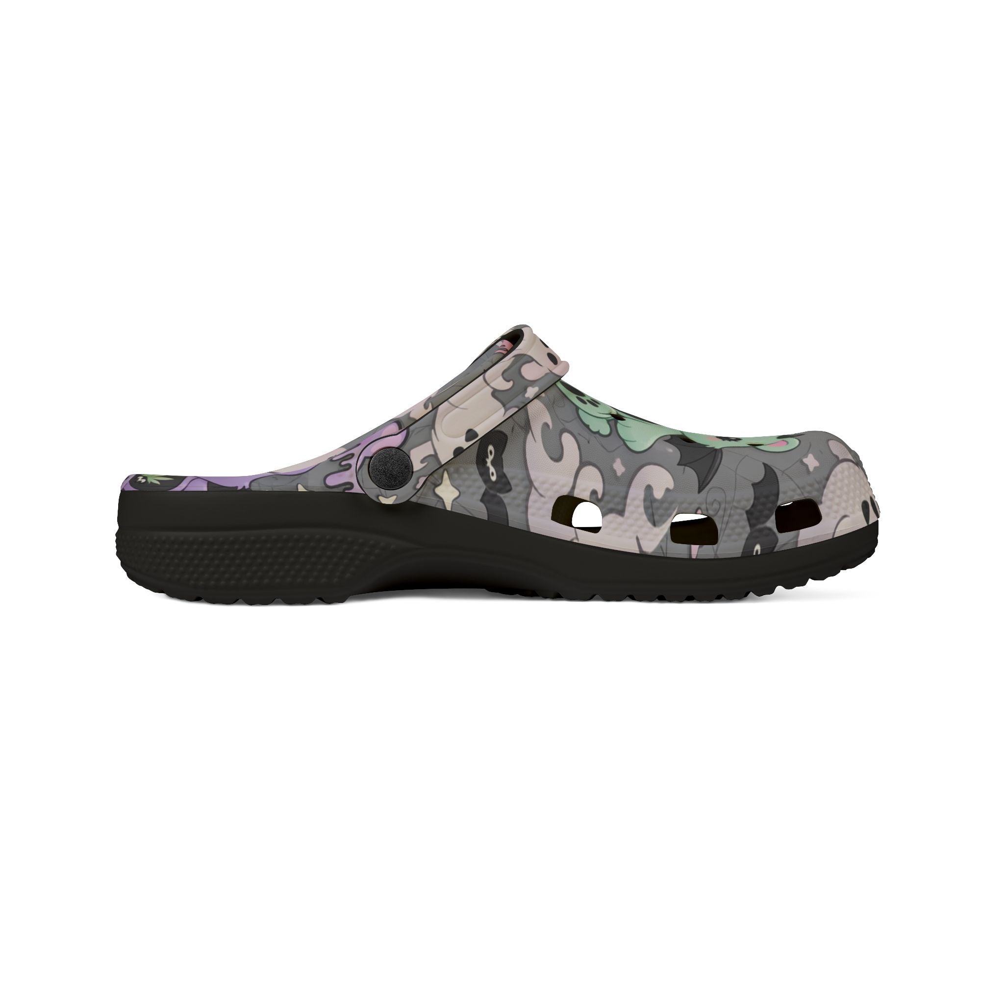 Cute Green Bear Cannabis Print Clogs - EVA Foam Slip-On Shoes