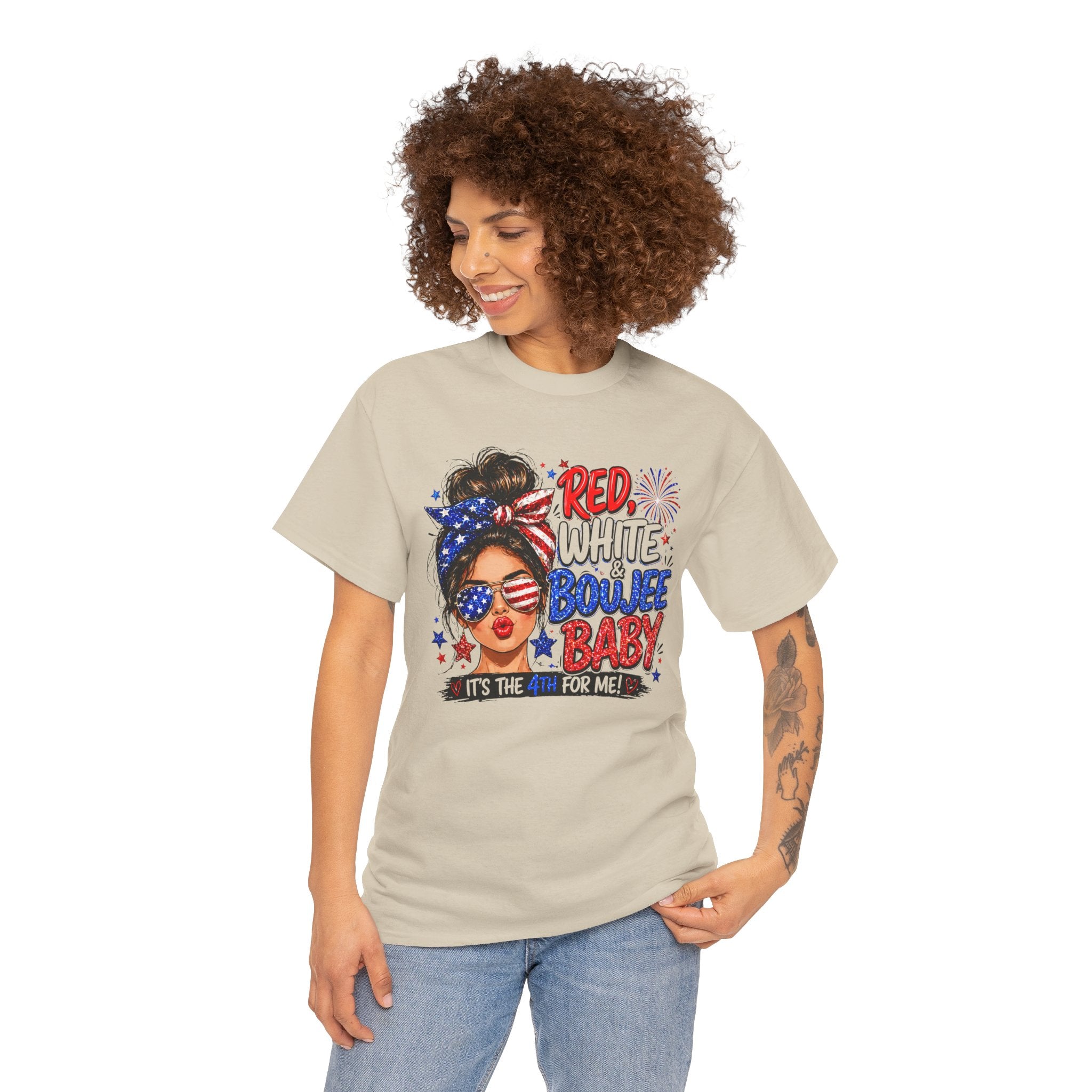Patriotic 'Red White Boujee Baby' Tee – 4th of July Women's Graphic Shirt