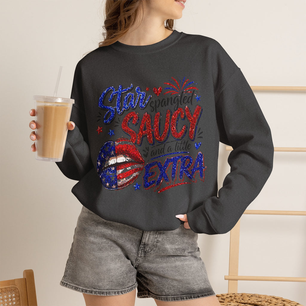 Patriotic 'Star Spangled Saucy & a Little Extra' Sweatshirt