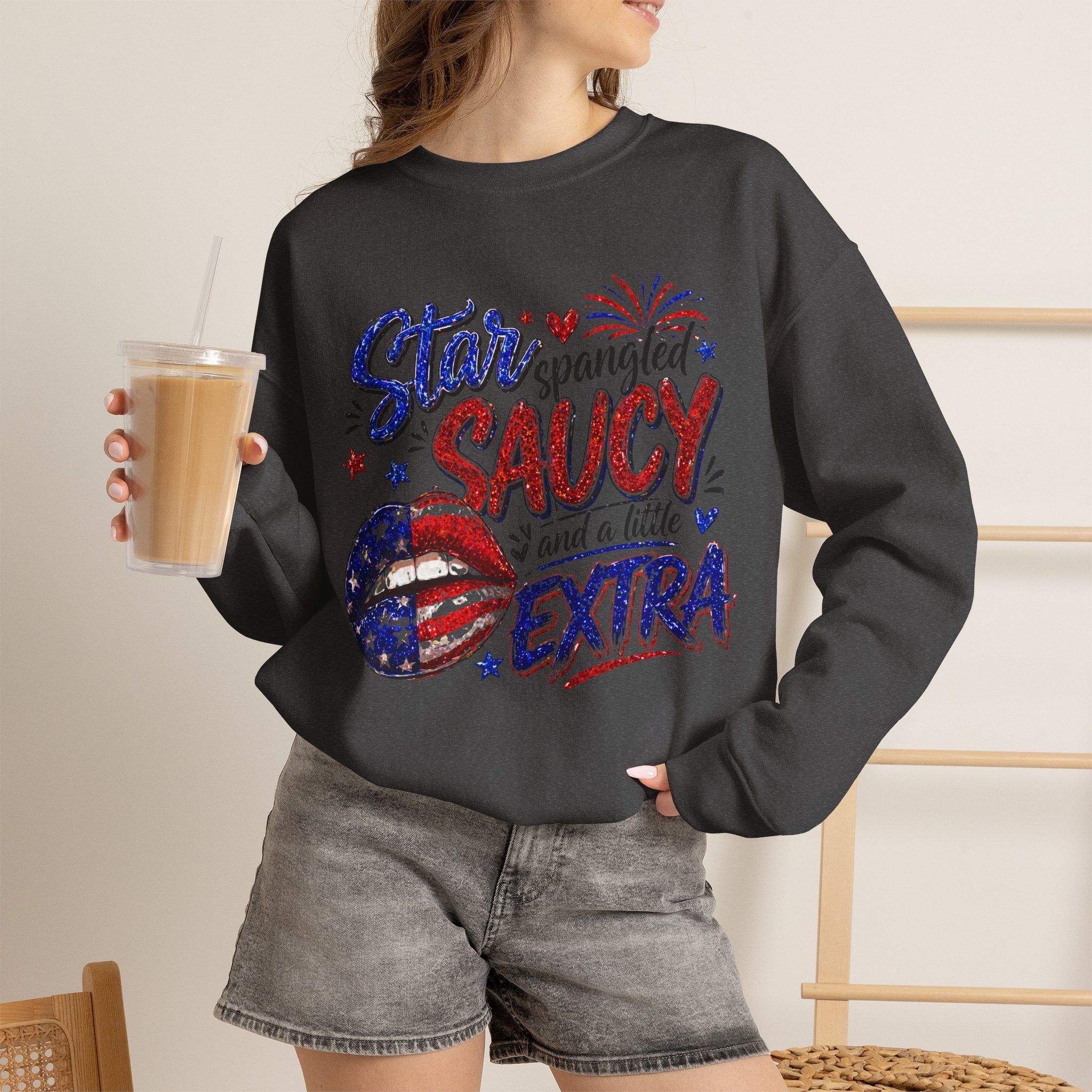 Patriotic 'Star Spangled Saucy & a Little Extra' Sweatshirt