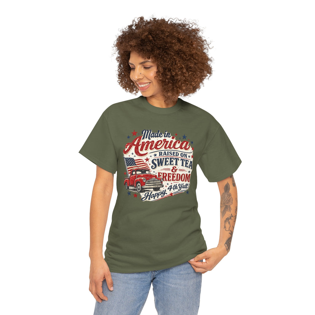 Made in America Sweet Tea & Freedom T-Shirt — 4th of July Patriotic Tee