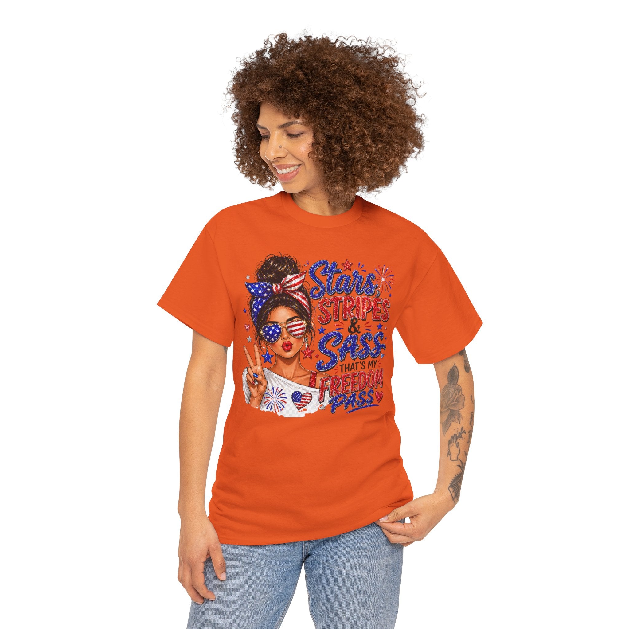 Patriotic 'Stars, Stripes & Sass' Tee — Fourth of July Women's Graphic T-Shirt
