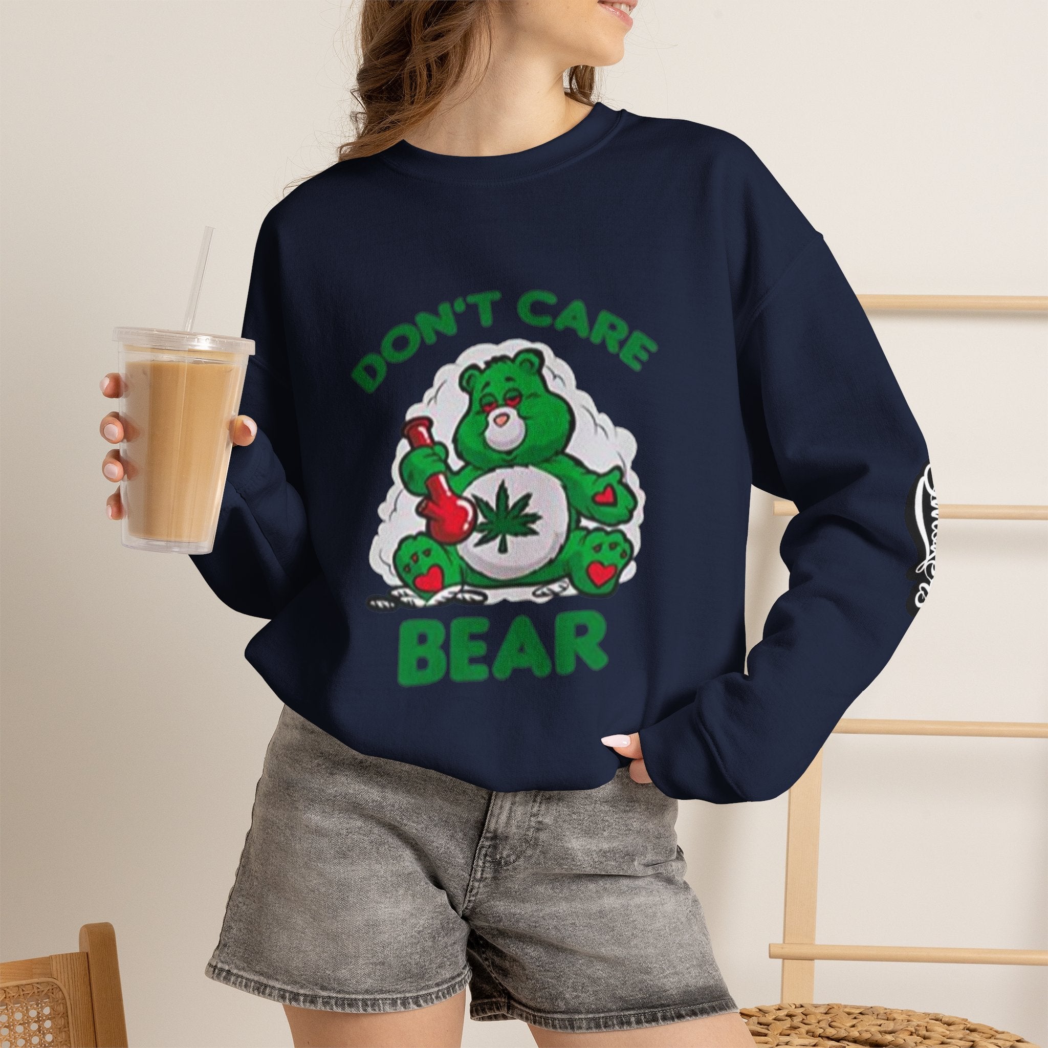 I Don't Care Bear Sweatshirt — Funny Graphic Crewneck