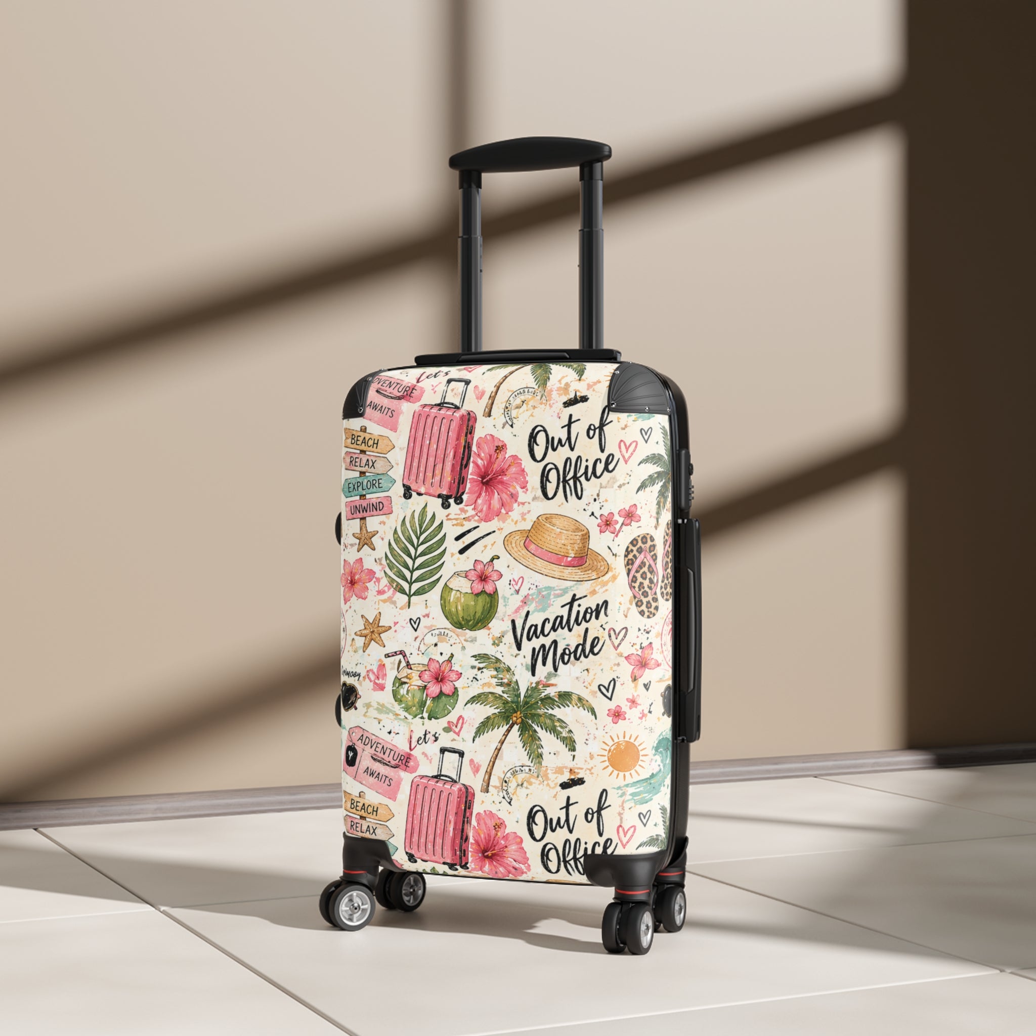 Suitcase - 'Vacation Mode' Tropical Carry-On Luggage Cover