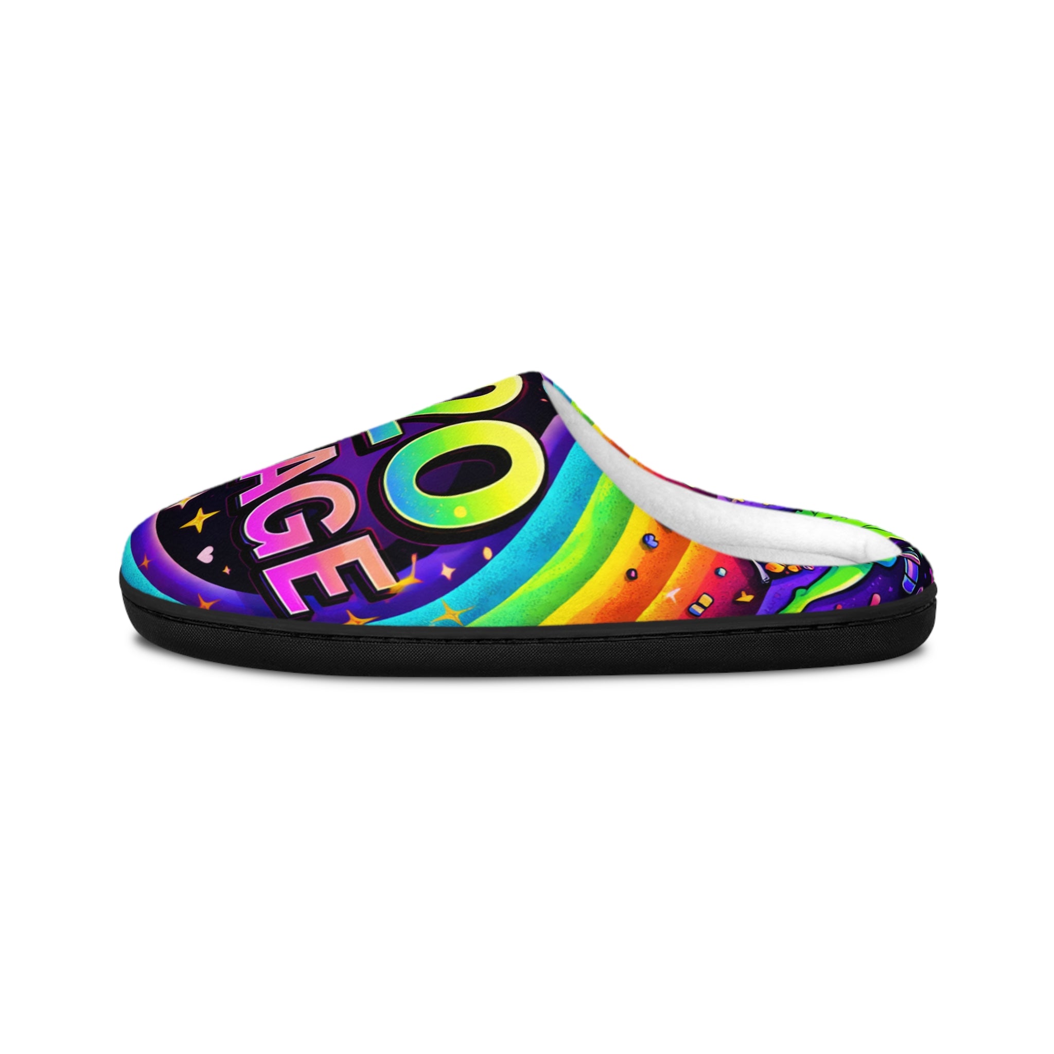 420 Savage Rainbow Indoor Slippers – Colorful Cannabis Pride House Shoes
