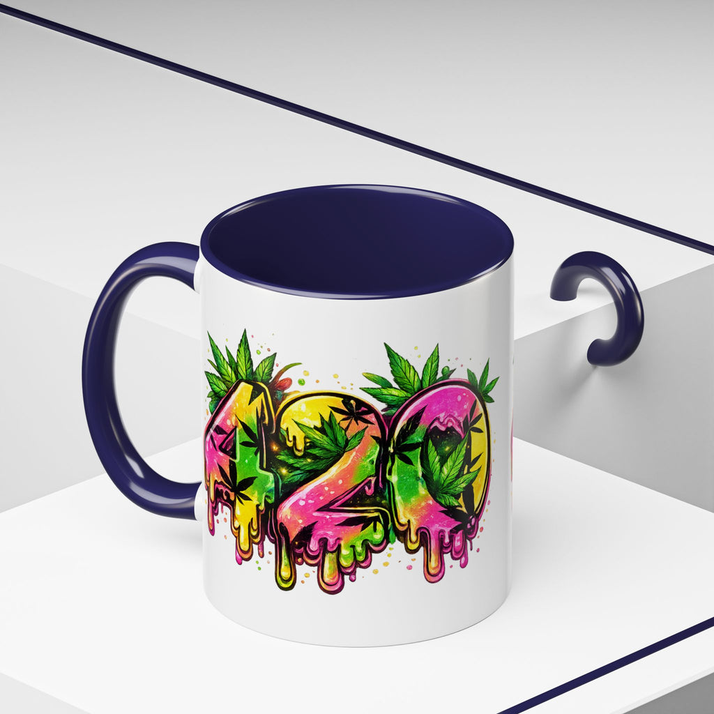 420 Drip Coffee Mug — Colorful Cannabis Stoner Art Accent Mug (11/15oz)