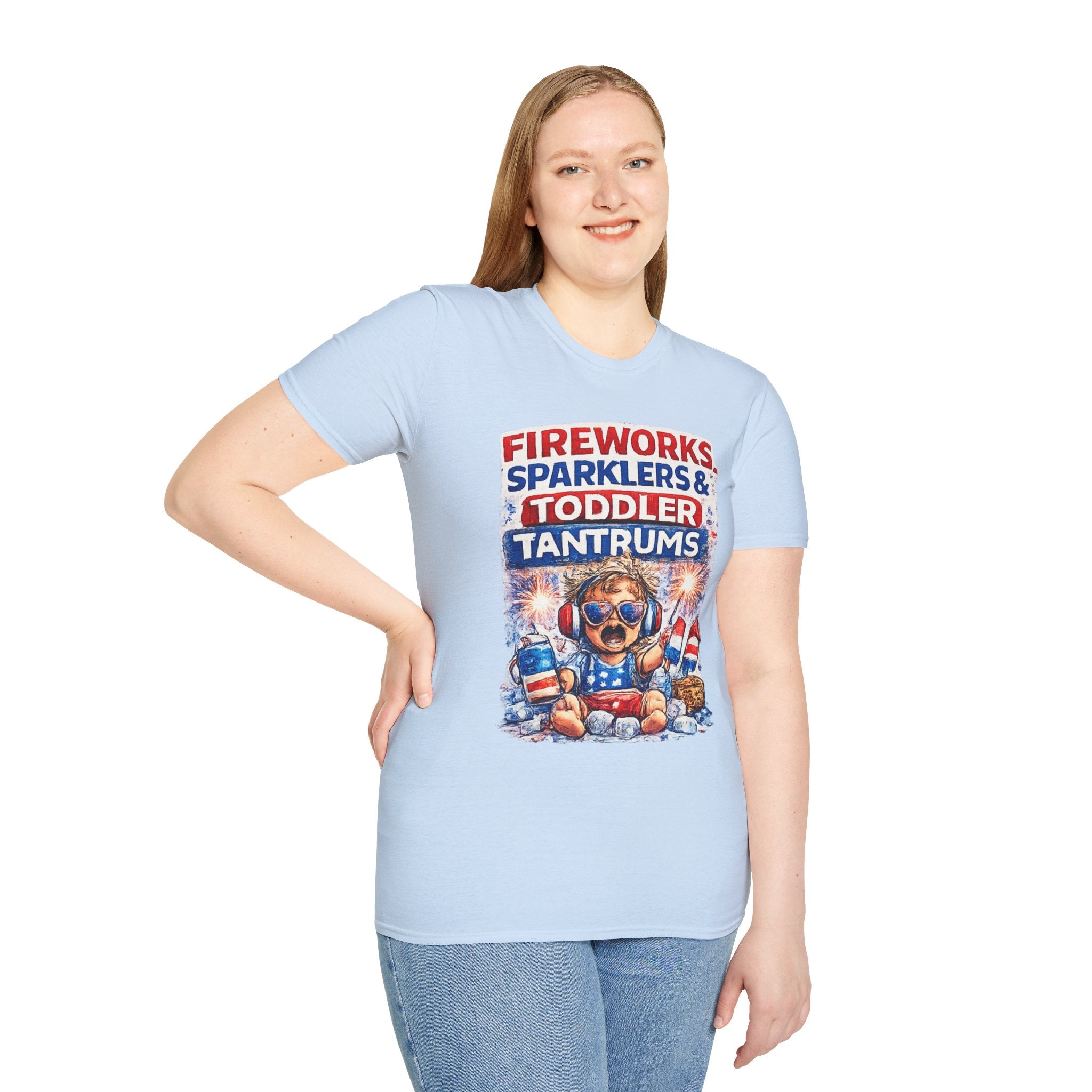 Fireworks, Sparklers & Toddler Tantrums T-Shirt — Funny 4th of July Patriotic Tee
