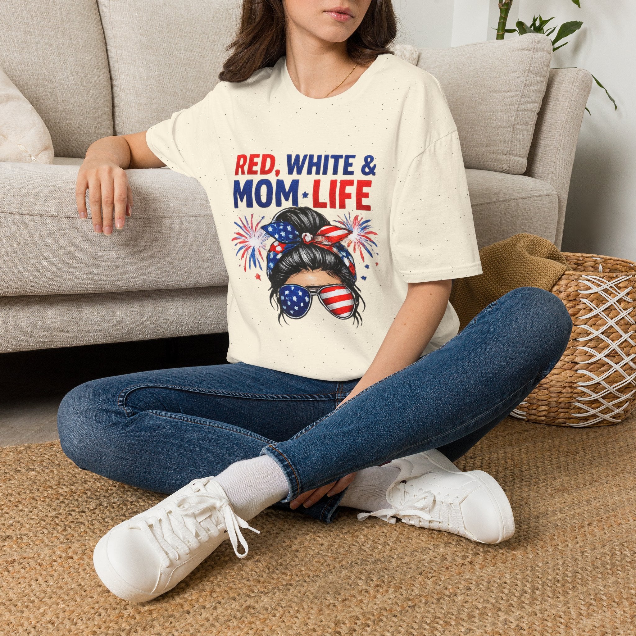 Mom Life USA T-Shirt — "Red, White & Mom Life" Patriotic Fourth of July Tee