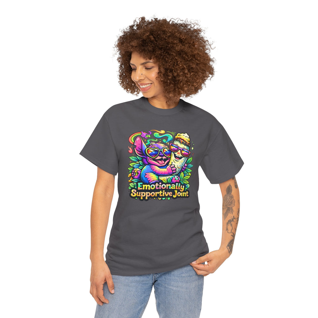 T-Shirt — "Emotionally Supportive Joint" Colorful Sloth & Ice Cream Graphic Tee