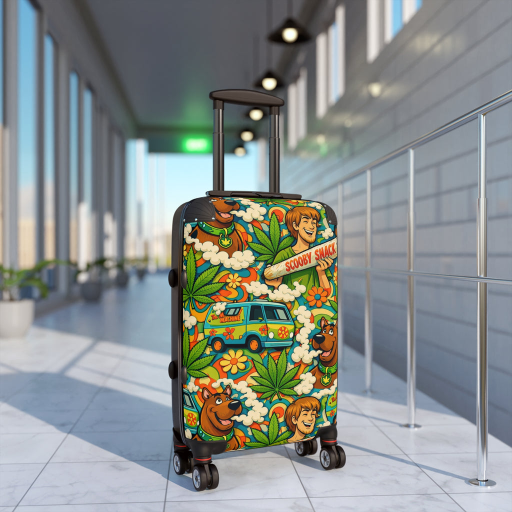 Scooby-Doo Pattern Suitcase – Retro Mystery Machine & Characters Travel Luggage