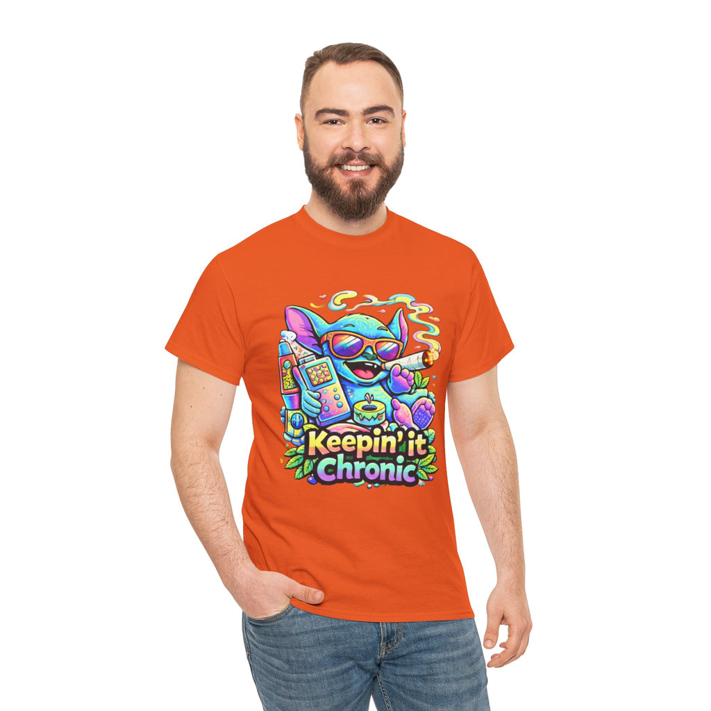 Keepin' It Chronic T-Shirt — Colorful Stoner Cat Graphic Tee