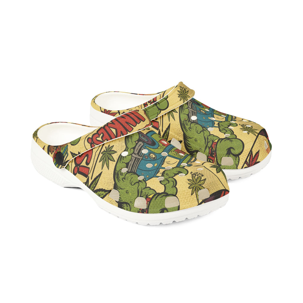 Retro Surf Van Clog Shoes — Vintage Beach Graphic EVA Foam Clogs