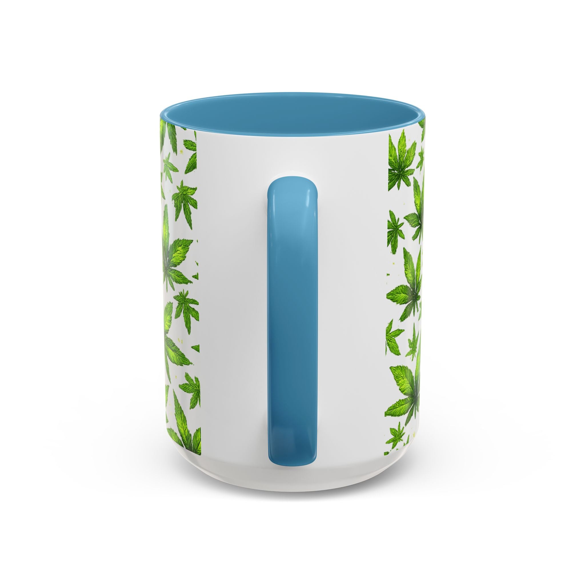 Cannabis Leaf Pattern Accent Coffee Mug – 11/15oz Ceramic