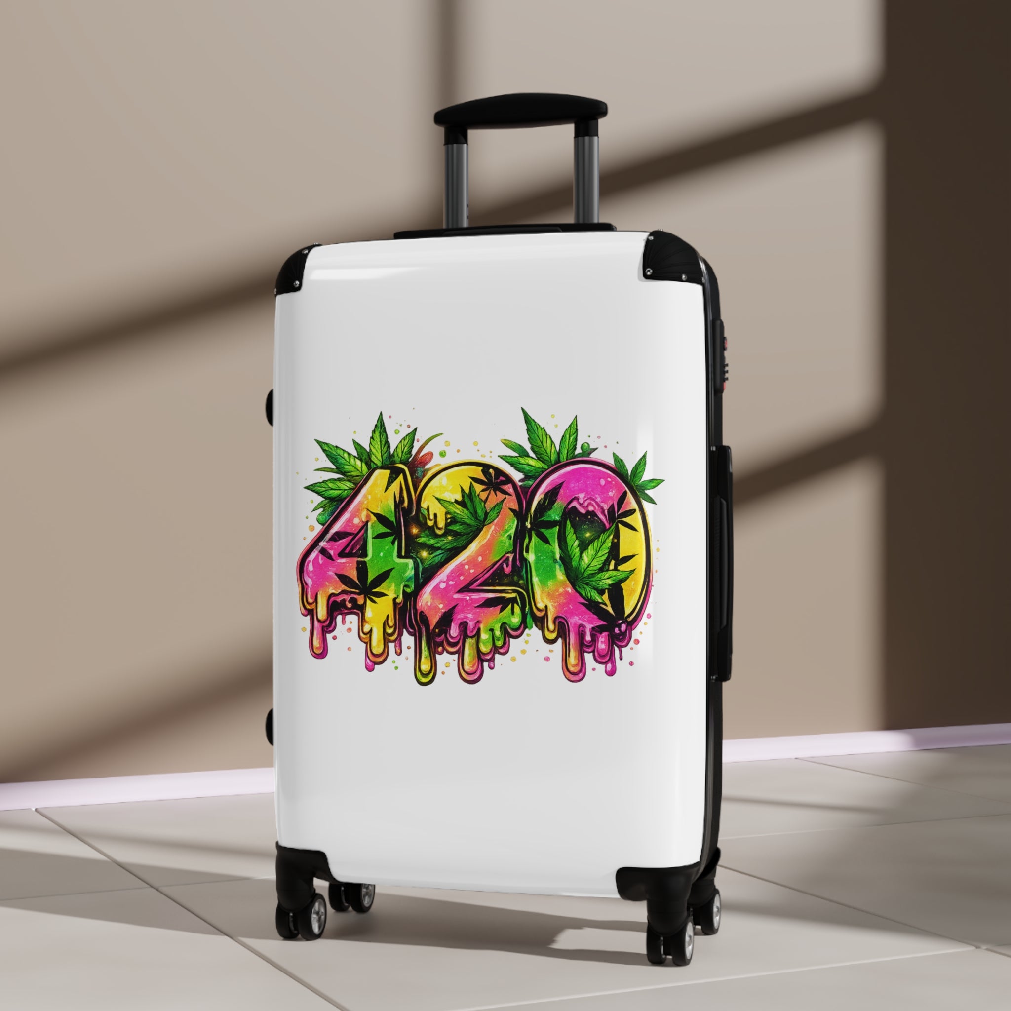 420 Graffiti Carry-On Suitcase — Colorful Stoner Travel Luggage