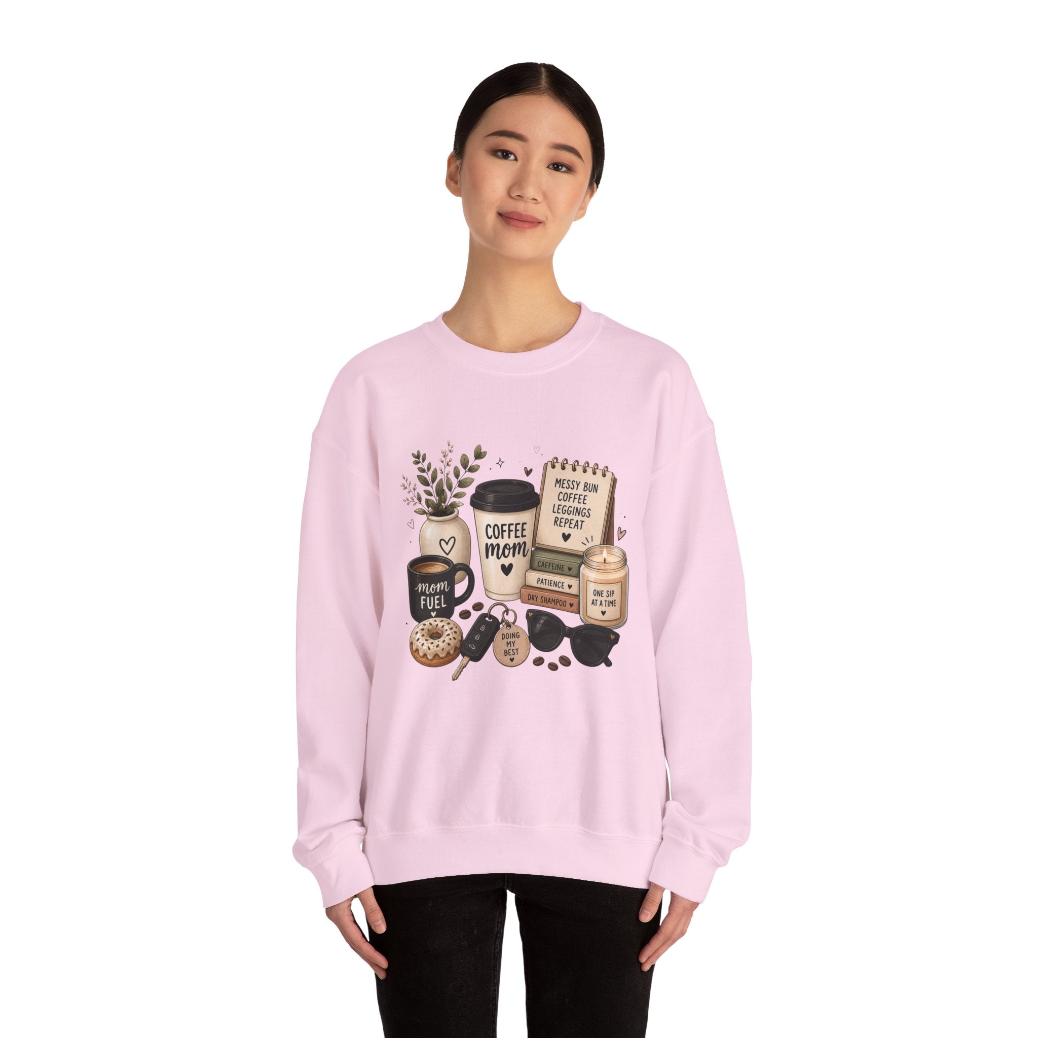 Coffee Mom Crewneck Sweatshirt — Cozy Morning Coffee Lover Graphic