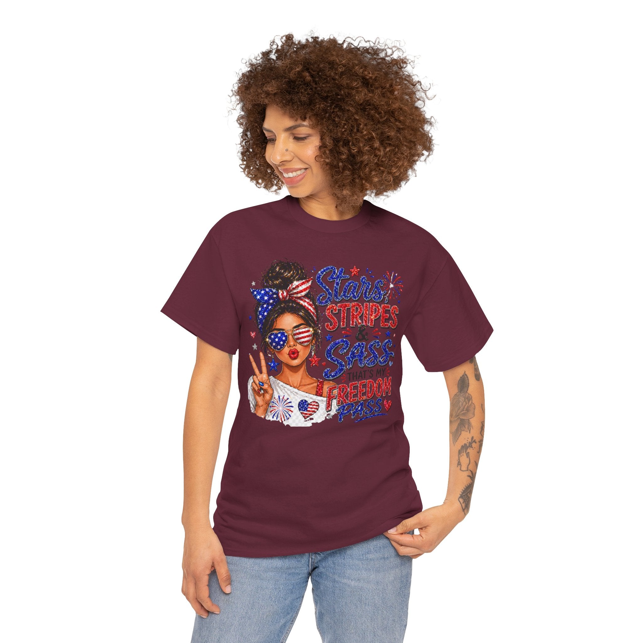 Patriotic 'Stars, Stripes & Sass' Tee — Fourth of July Women's Graphic T-Shirt