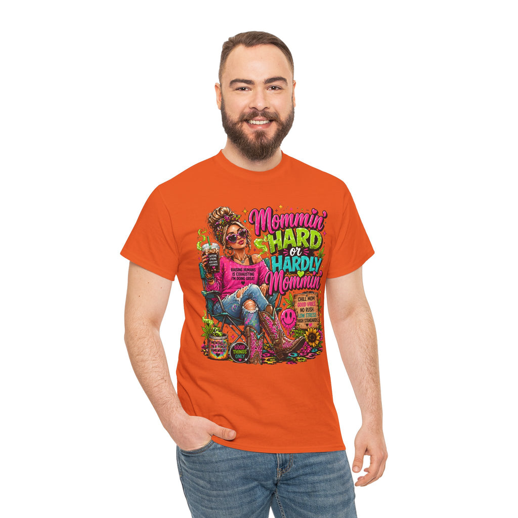 Mommin' Hard & Hardly Mommin' T-Shirt – Funny Mom Vacation Tee