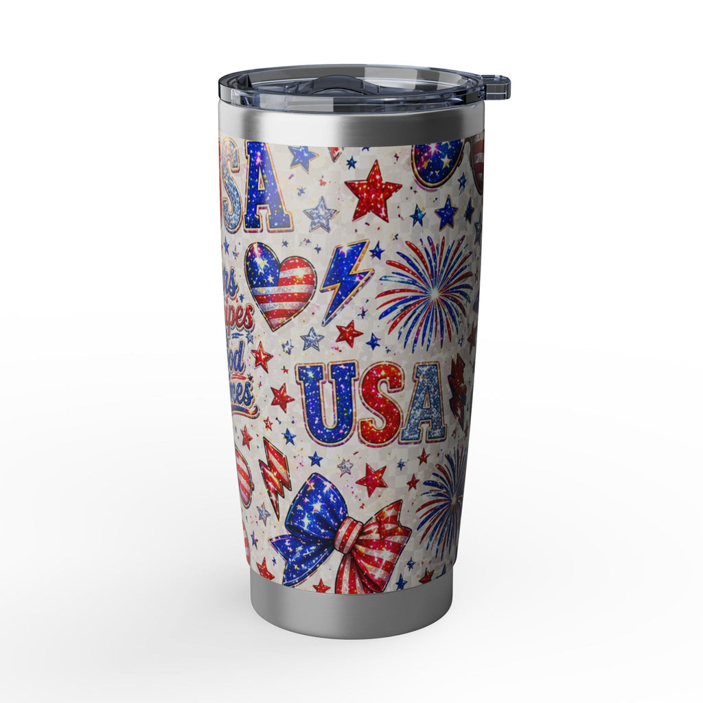 Stars & Stripes 20oz Tumbler — USA Fireworks Patriotic Travel Mug