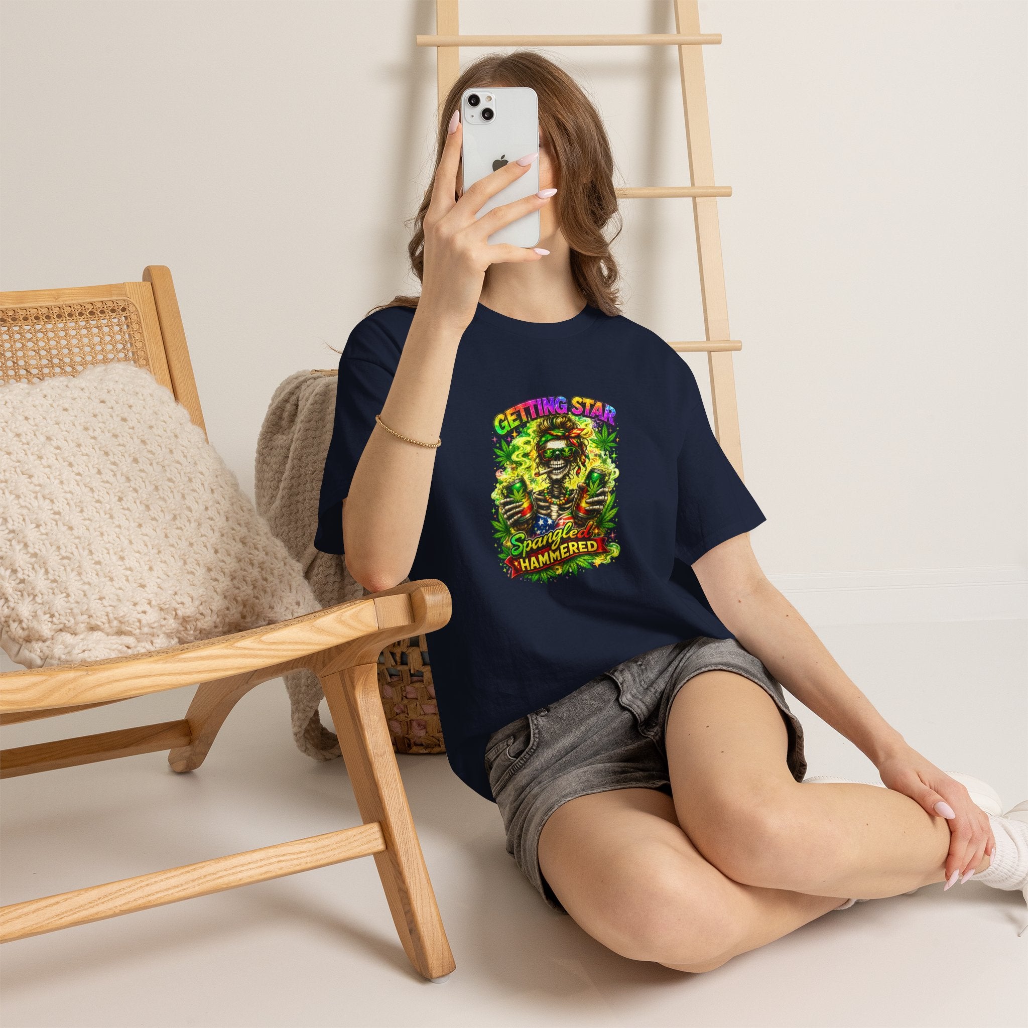 T-Shirt — "Getting Star Spangled & Hammered" Psychedelic Cannabis Holiday Tee