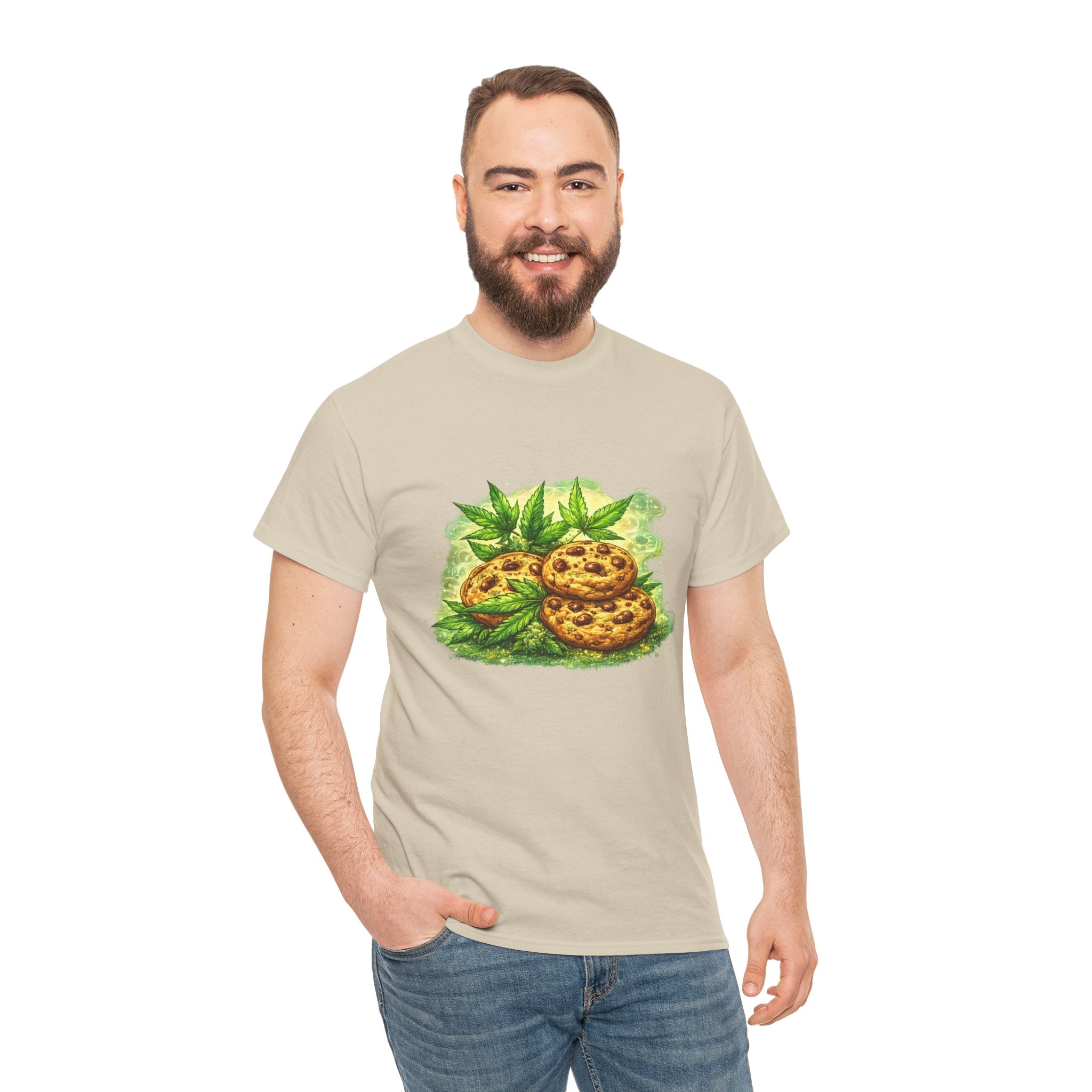 Cookie & Basil Garden Tee — Cute Baked Goods Illustration T-Shirt