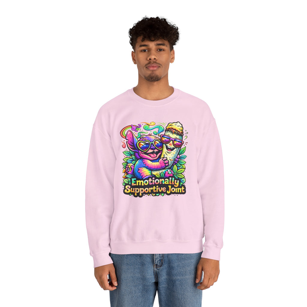 Emotionally Supportive Joint Sweatshirt — Cute Sloth & Joint Hug Graphic