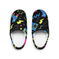 Neon 80s Retro Pattern Indoor Slippers