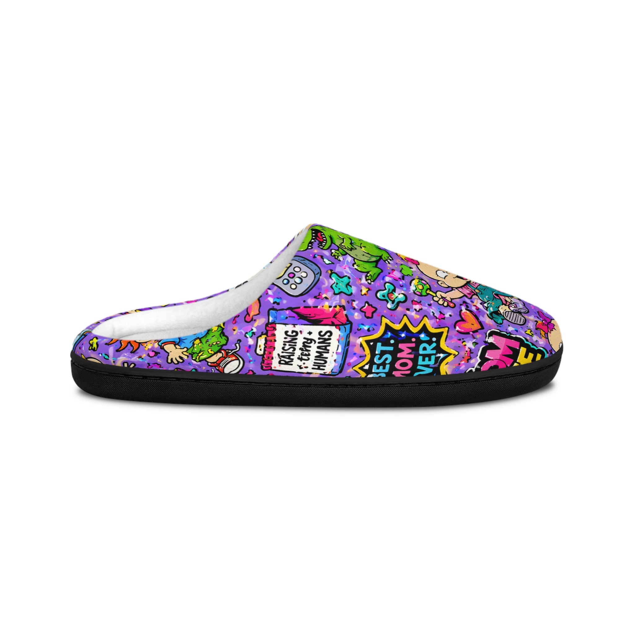 Colorful Cartoon Doodle Indoor Slippers for Women — Vibrant Cozy Home Shoes