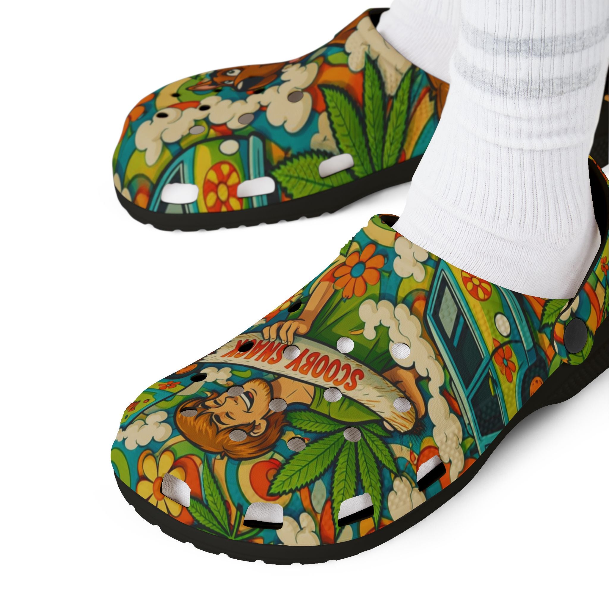Scooby-Doo Floral EVA Clogs — Cartoon Comfort Slip-On Shoes
