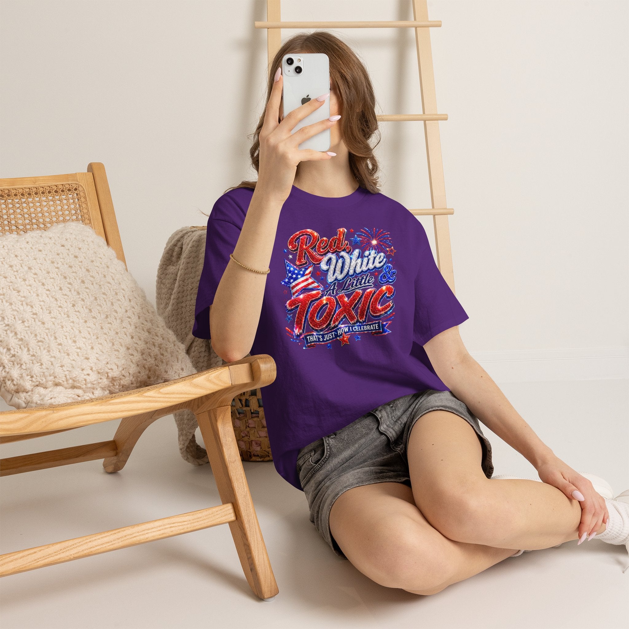 Red White & A Little Toxic Tee — Patriotic 4th of July Graphic T-Shirt
