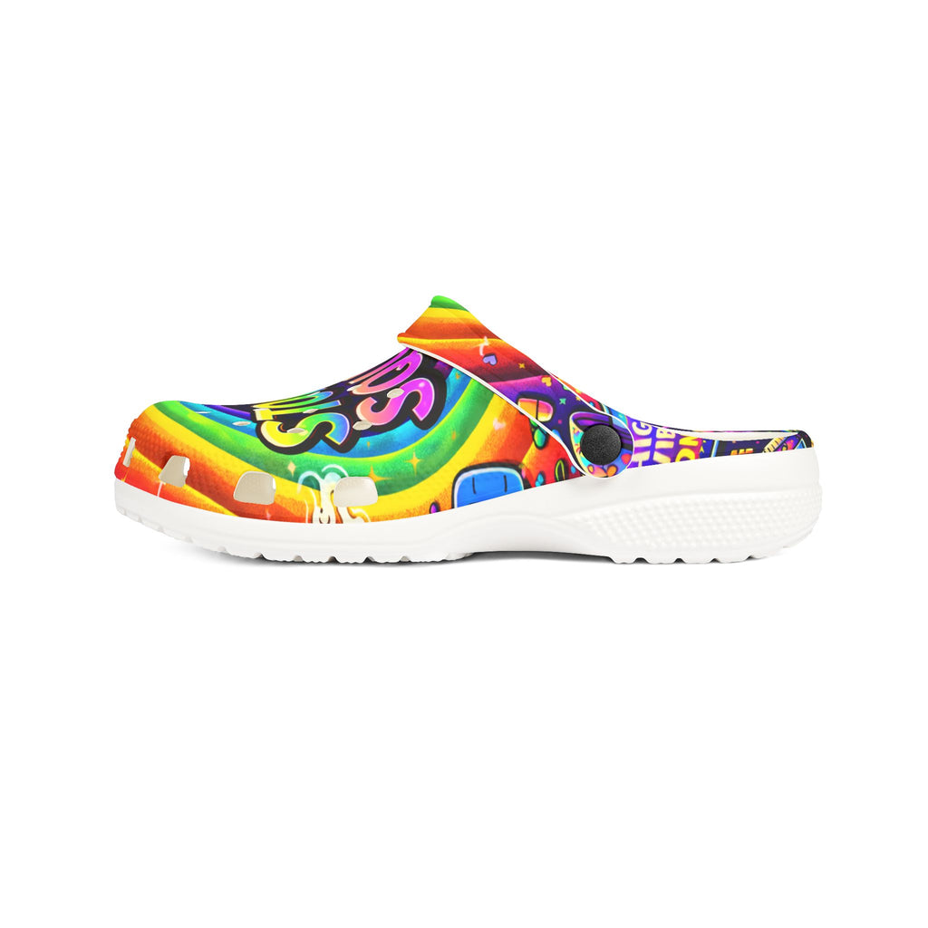 Stoner Squad Rainbow EVA Clogs — Colorful Foam Slip-On Shoes