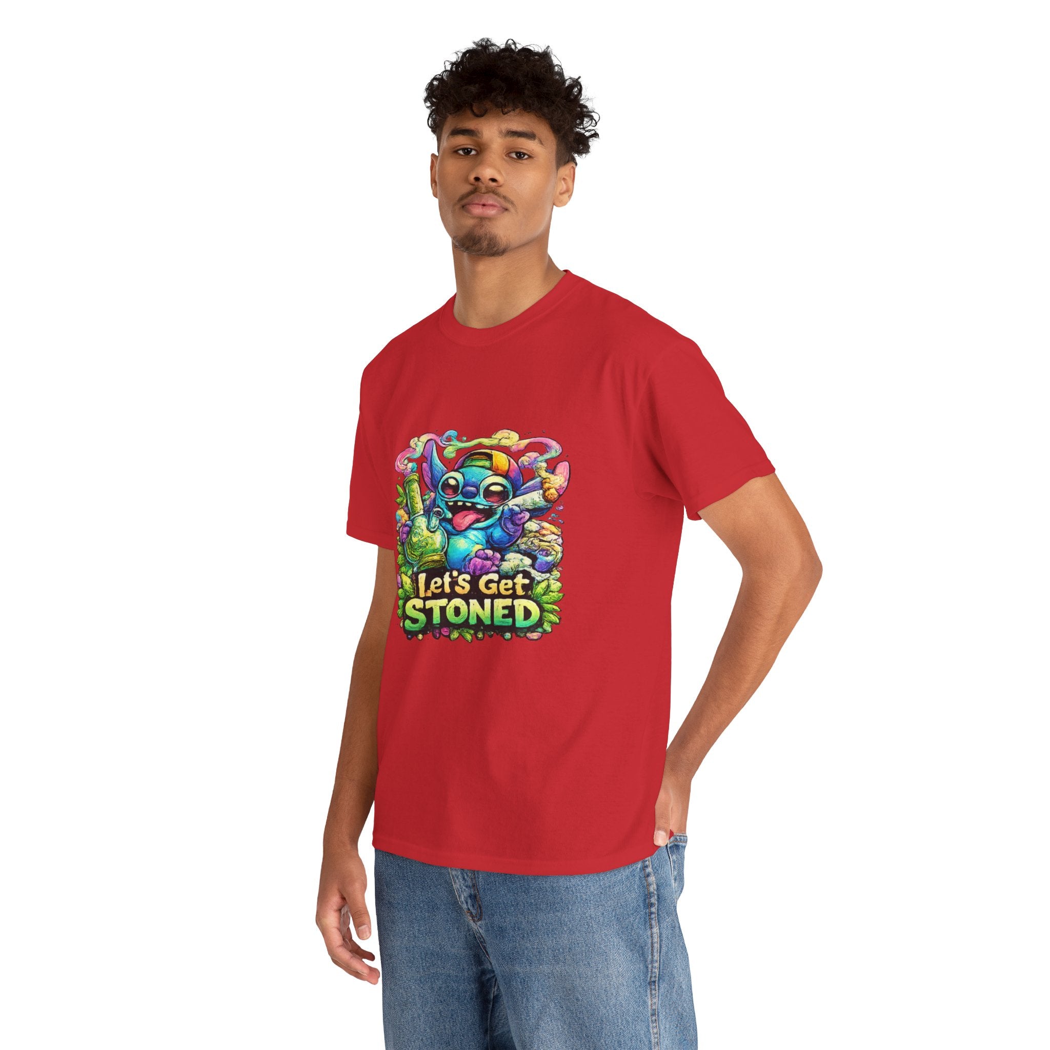 Let's Get Stoned T-Shirt — Colorful Trippy Alien Cannabis Tee