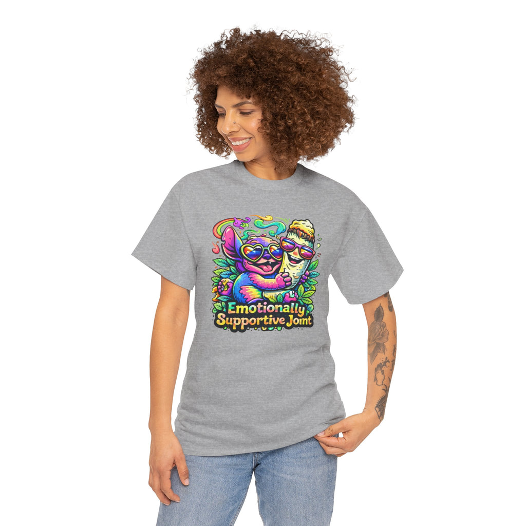 T-Shirt — "Emotionally Supportive Joint" Colorful Sloth & Ice Cream Graphic Tee
