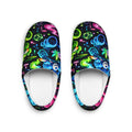 Women's Neon Cannabis Slippers — Cozy Indoor Slide with Psychedelic Bear Design