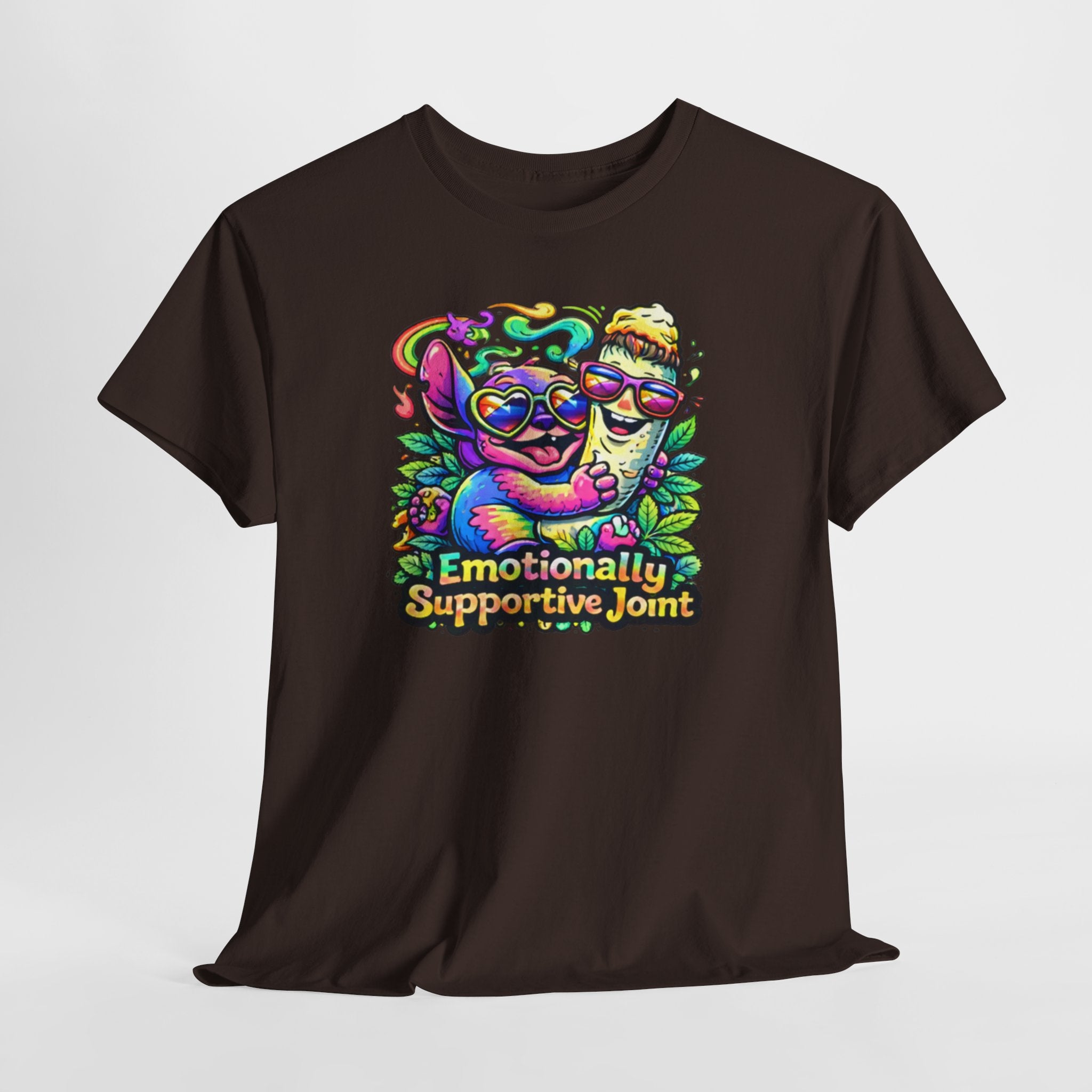 T-Shirt — "Emotionally Supportive Joint" Colorful Sloth & Ice Cream Graphic Tee