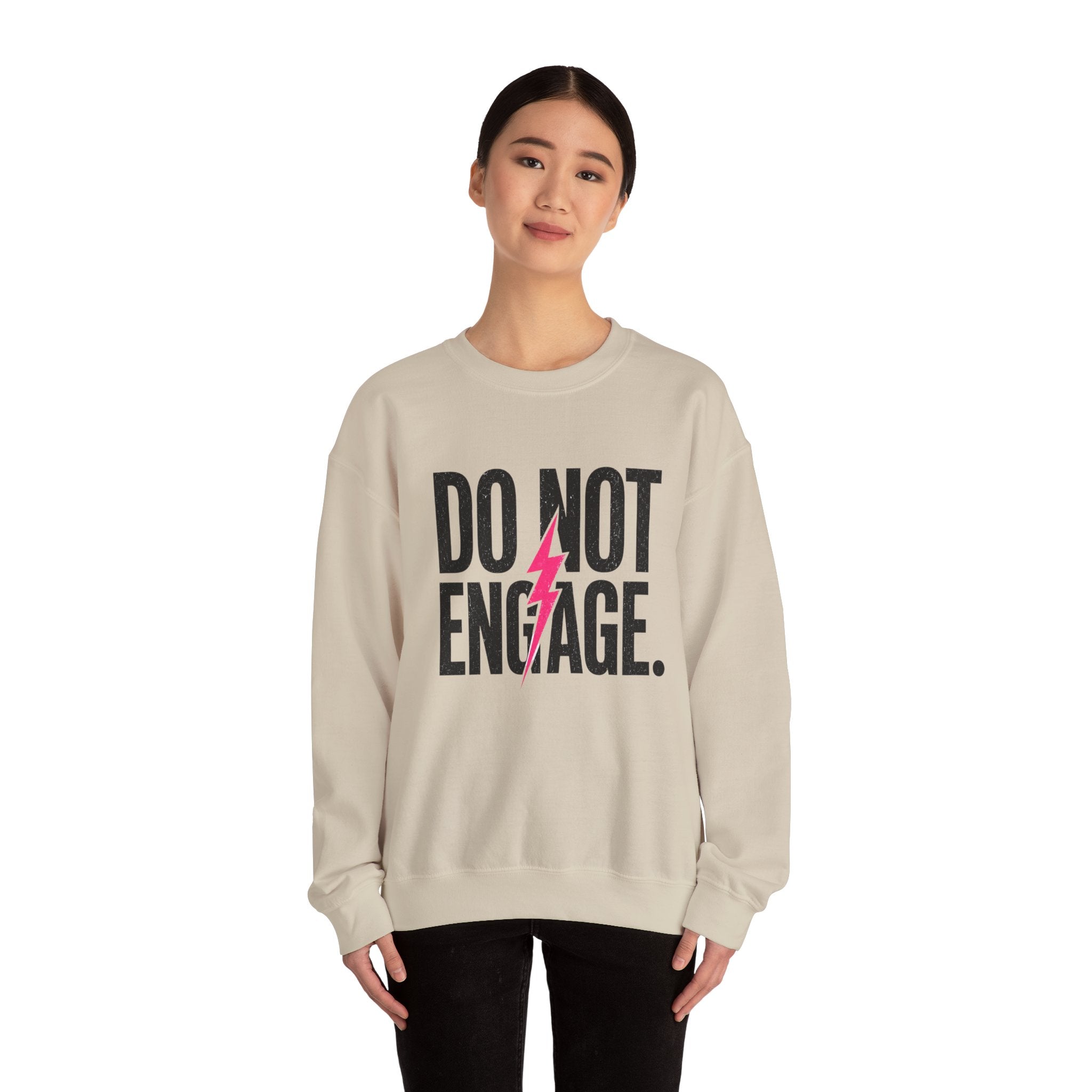 Do Not Engage Crewneck Sweatshirt – Bold Lightning Graphic Streetwear