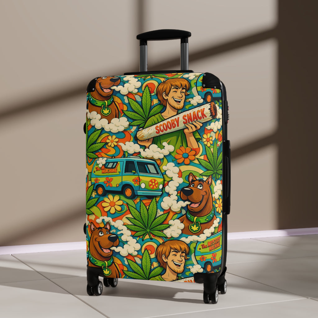 Scooby-Doo Pattern Suitcase – Retro Mystery Machine & Characters Travel Luggage