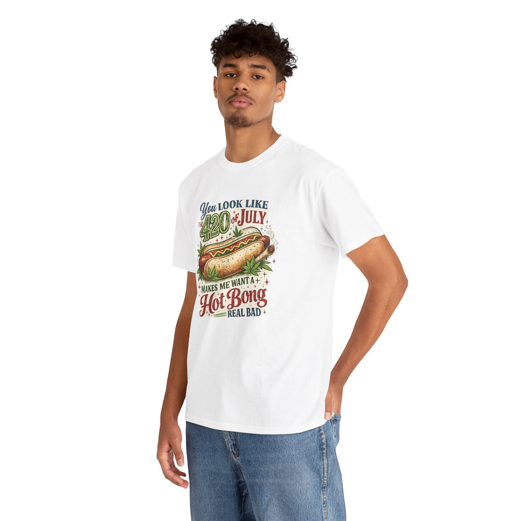 420 & July Hot Dog Graphic Tee – Funny Weed Holiday T‑Shirt