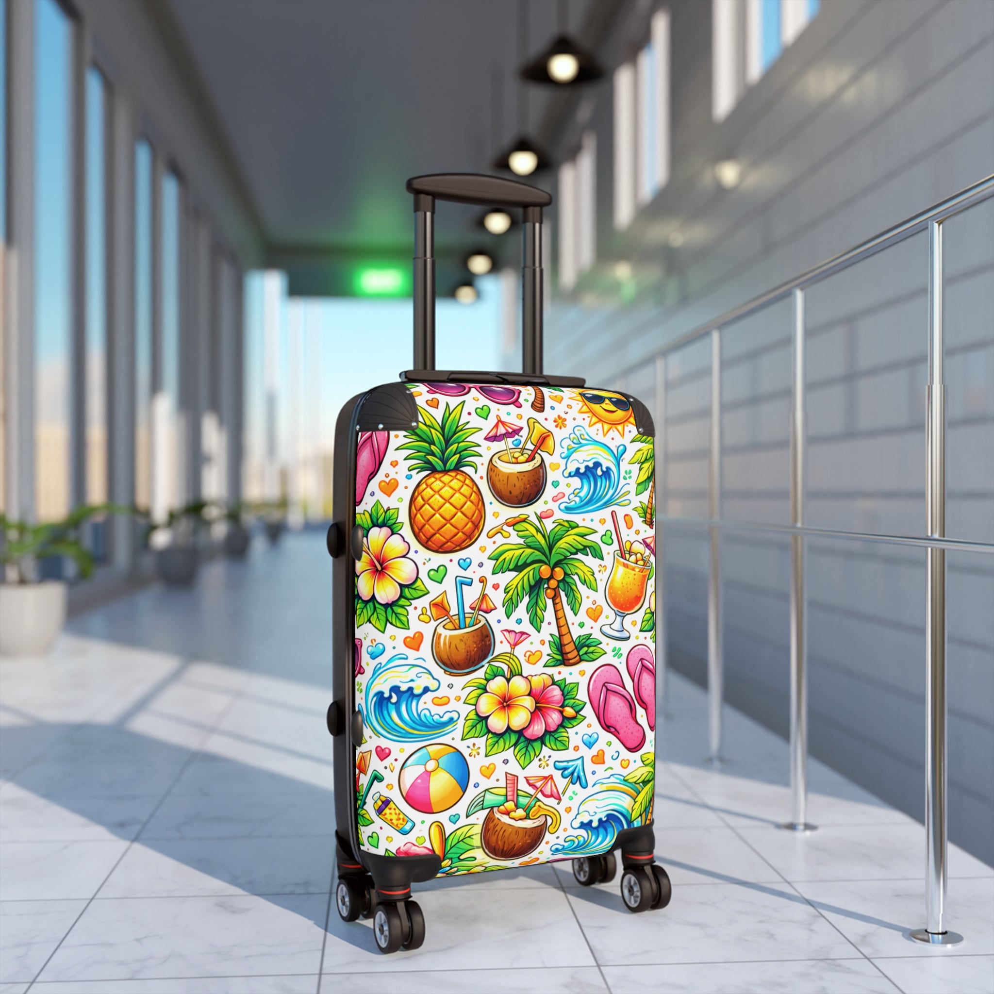 Tropical Vacation Suitcase – Colorful Pineapple & Palm Beach Carry-On